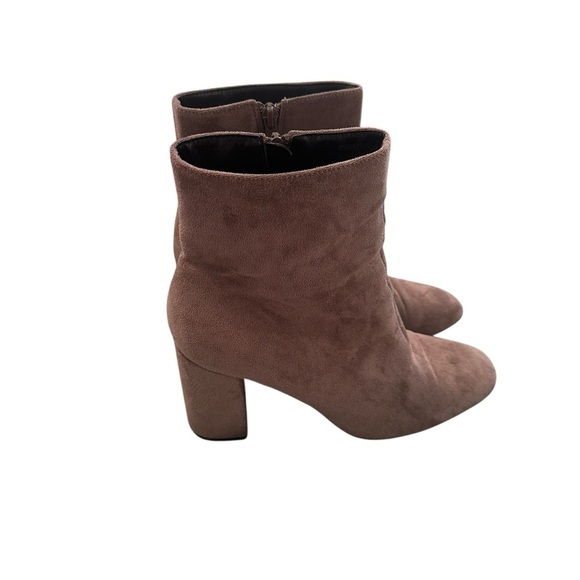 Lulus Ankle Boots Booties Sz 8 Suede Brown Tan Block Heel. - Picture 6 of 8